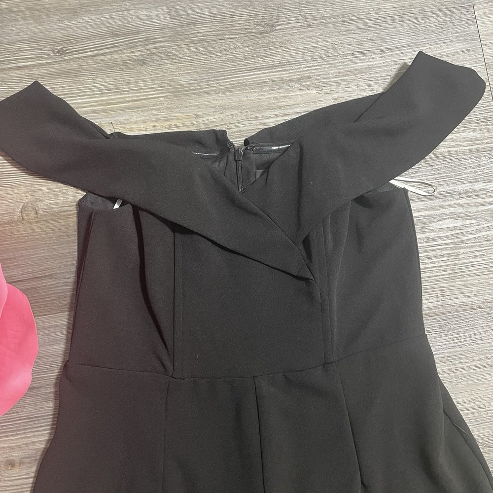 NWT LULUS XL Black Love Me Tomorrow Wide Leg Off The Shoulder Jumpsuit Stretch - Picture 6 of 13